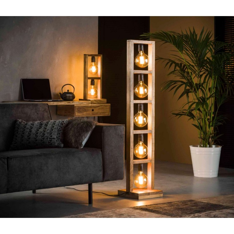 ZI Floor lamp 5L modulo wooden frame